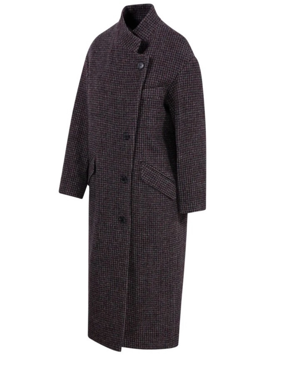 Isabel Marant Brown and Black Houndstooth Long Trench Coat NEW w/TAGS - Picture 7 of 7